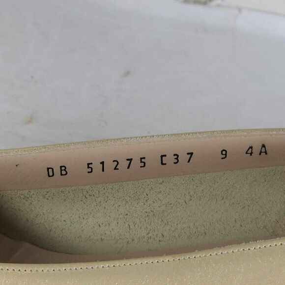 Salvatore Ferragamo Women's US 9 4A Gold Leather Cap Toe Bow Pump Shoes - Picture 13 of 14